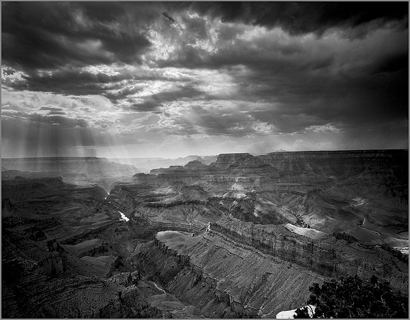 20180701_Working_20190522_0099A_Red Late afternoon at the South Rim of the Grand Canyon from Lipon Point.  4x5, 75mm, Tmax100 with red filter and grad ND filter.  I believe this was at f/32.